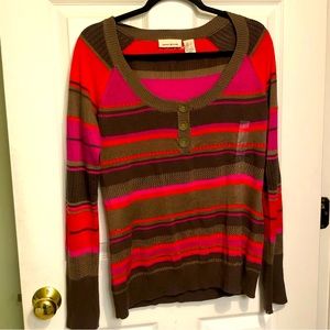 NWT DNKY Jeans Striped Sweater Large